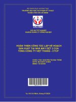 Hoàn thiện công tác lập kế hoạch sản xuất tại nhà máy dệt 2 của tổng công ty việt thắng   CTCP 