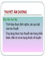 Bài giảng dược học cổ truyền - Học thuyết âm dương