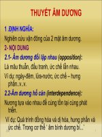 Bài giảng dược học cổ truyền - Học thuyết âm dương