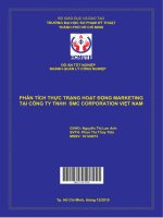 Phân tích thực trạng hoạt động marketing tại công ty TNHH SMC corporation việt nam 