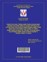 Phân tích quy trình kiểm toán khoản mục doanh thu bán hàng  cung cấp dịch vụ và khoản nợ phải thu khách hàng trong kiểm toán báo cao tài chính của công ty TNHH kiểm toán và dịch vụ tin học TPHCM 