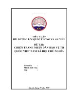 CHIẾN TRANH NHÂN DAN BẢO VỆ TỔ QUỐC VIỆT NAM XÃ HỘI CHỦ NGHĨA
