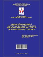 Đánh giá hiện trạng quản lý chất thải sinh hoạt tại hộ gia đình trên địa bàn phường hiệp phú   quận 9 và đề xuất biện pháp quản lý thích hợp 