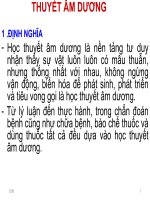 Bài giảng dược học cổ truyền - Học thuyết âm dương