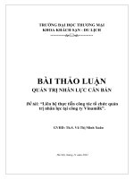 Liên hệ thực tiễn công tác tổ chức bộ máy quản trị nhân lực tại công ty Vinamilk