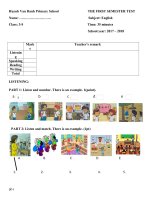 Tieng Anh 3 Chinh thuc De thi hoc ki 1