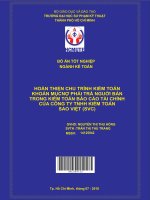 Hoàn thiện chu trình kiểm toán khoản mục nợ phải trả người bán trong kiểm toán báo cáo tài chính của công ty TNHH kiểm toán sao việt (SVC) 