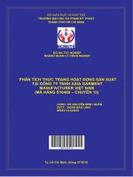 Phân tích thực trạng hoạt động sản xuất tại công ty TNHH asia garment manufacturer việt nam (mã hàng s16489   chuyến 15) 