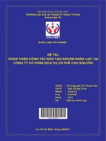 Hoàn thiện công tác đào tạo nguồn nhân lực tại công ty cổ phần dịch vụ cà phê cao nguyên 