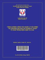 Tăng cường công tác quản lí tài chính tại trường đại học sư phạm kỹ thuật TP  HCM trong điều kiện tự chủ 