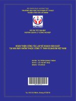 Hoàn thiện công tác lập kế hoạch sản xuất (tại nhà máy nhôm thuộc công ty TNHH scancom việt nam) 