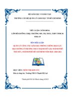 QUẢN lý CÔNG tác GIÁO dục PHÒNG CHỐNG bạo lực học ĐƯỜNG ở TRƯỜNG THCS THẠNH mỹ lợi, THÀNH PHỐ THỦ đức, THÀNH PHỐ hồ CHÍ MINH năm học 2020 2021 