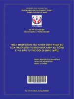 (Luận văn thạc sĩ) hoàn thiện công tác tuyển dụng nhân sự của chuỗi siêu thị bách hóa xanh tại công ty CP đầu tư thế giới di động 