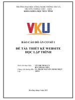 BÁO CÁO ĐỒ ÁN CƠ SỞ 1ĐỀ TÀI: THIẾT KẾ WEBSITEHỌC LẬP TRÌNH