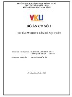 ĐỒ ÁN CƠ SỞ 1  ĐỀ TÀI: WEBSITE BÁN ĐỒ NỘI THẤT