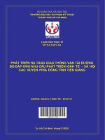 (Luận văn thạc sĩ) phát triển hạ tầng giao thông vận tải đường bộ đáp ứng nhu cầu phát triển kinh tế   xã hội các huyện phía đông, tỉnh tiền giang 