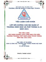 XÂY DỰNG PHONG CÁCH LÃNH đạo của HIỆU TRƯỞNG TRƯỜNG THPT NAM LONG TPHCM TRONG năm học 2021 2022 