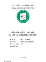 Tài liệu thiết kế quản lý nhà hàng