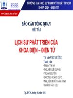 BÁO CÁO TỔNG QUAN BÁO CÁO TỔNG QUAN đề TÀI LỊCH SỬ PHÁT TRIỂN CỦA KHOA ĐIỆN – ĐIỆN TỬ trường đạo học sư phạm kỹ thuật thành phố hồ chí minh 