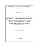 Ảnh hưởng của việc dạy chiến lược viết đối với năng lực viết văn bản nghị luận của sinh viên tiếng Pháp, Trường Đại Học Ngoại ngữ, Đại học Đà Nẵng