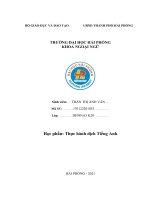 TIỂU LUẬN môn THỰC HÀNH DỊCH TIẾNG ANH TRANSLATION SAMPLES AND ANALYSIS 