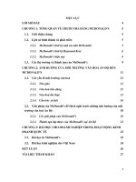 ẢNH HƯỞNG CỦA VĂN HOÁ ẤN ĐỘ ĐẾN HOẠT  ĐỘNG KINH DOANH CỦA MCDONALD’S