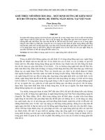 Giới thiệu mô hình CRM 2014 – một định hướng để kiểm soát rủi ro tín dụng trong hệ thống ngân hàng tại Việt Nam