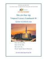 báo cáo thực tập khách sạn vinpearl luxury landmark81 tphcm