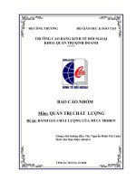 QUẢN TRỊ CHẤT LƯỢNG đề tài ĐÁNH GIÁ CHẤT LƯỢNG CỦA MÌ LY MODEN 