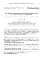 Các biện pháp pháp lý nhằm hạn chế rủi ro trong hoạt động tín dụng ngân hàng thương mại cổ phần ở Việt Nam