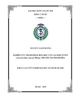 Khóa luận nghiên cứu thành phần hóa học cây lan kim tuyến (anoectochilus setaceus blume) thu hái tại thanh hóa 