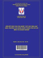 (Luận văn thạc sĩ) liên kết đào tạo của nghề cắt gọt kim loại giữa trường cao đẳng nghề thành phố hồ chí minh và doanh nghiệp 