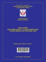 (Luận văn thạc sĩ) tăng cường hoạt động quản lý thu bảo hiểm xã hội tại bảo hiểm xã hội tỉnh đồng tháp 