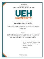 Tiểu luận KTHP Quản trị nguồn nhân lực MNCs  Casestudy  Disney