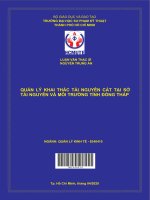 (Luận văn thạc sĩ) quản lý khai thác tài nguyên cát tại sở tài nguyên và môi trường tỉnh đồng tháp 