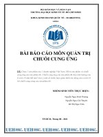 BÀI báo cáo môn QUẢN TRỊ CHUỖI CUNG ỨNG ĐH UEH