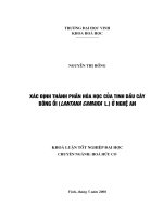 Xác định thành phần hoá học của tinh dầu cây bông ổi (lantana camara l ) ở nghệ an  