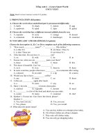 Tiếng anh 6 smart world   unit 5 test 