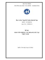 tiểu luận phân tích yếu tố ảnh hưởng đến động vật hoang dã