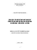 Dẫn liệu bước đầu về hợp chất ancaloit ở một số loài thực vật bậc cao tại địa bàn xã cẩm xuyên   hà tĩnh  