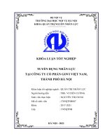 Tuyển dụng nhân lực tại công ty cổ phần govi việt nam, thành phố hà nội 
