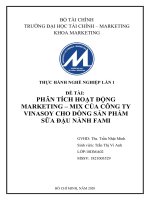 PHÂN TÍCH HOẠT ĐỘNG MARKETING MIX CỦA CÔNG TY VINASOY CHO DÒNG SẢN PHẨM SỮA ĐẬU NÀNH FAMI