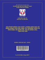 (Luận văn thạc sĩ) giải pháp nâng cao chất lượng giáo dục kỹ năng sống cho học sinh tại trường THCS tô vĩnh diện, xã xuân hải, thị xã sông cầu, tỉnh phú yên 