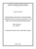 Thực hiện chính sách phát triển công chức văn hóa   xã hội cấp xã ở vùng tây nam bộ TT TIENG ANH 