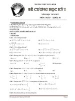 Đề cương học kỳ 1 toán 10 năm 2021 – 2022 trường THPT xuân đỉnh – hà nội 