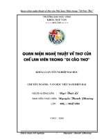 Quan niệm nghệ thuật về thơ của chế lan viên trong   di cảo thơ   