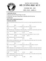 Đề cương học kỳ 1 toán 11 năm 2021 – 2022 trường THPT xuân đỉnh – hà nội 