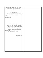 BÀI TIỂU LUẬN vấn đề dân tộc và GIẢI QUYẾT vấn đề dân tộc TRONG THỜI kỳ QUÁ độ lên CNXH VIỆT NAM