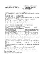 Đề kiểm tra giữa học kì 1 môn Sinh học lớp 12 năm 2021-2022 có đáp án - Trường THPT Huỳnh Ngọc Huệ