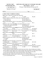 Đề kiểm tra giữa học kì 1 môn Sinh học lớp 10 năm 2021-2022 - Trường THPT Huỳnh Ngọc Huệ